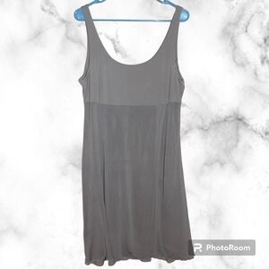 EILEEN Fisher Gray Knee Length Silk Dress